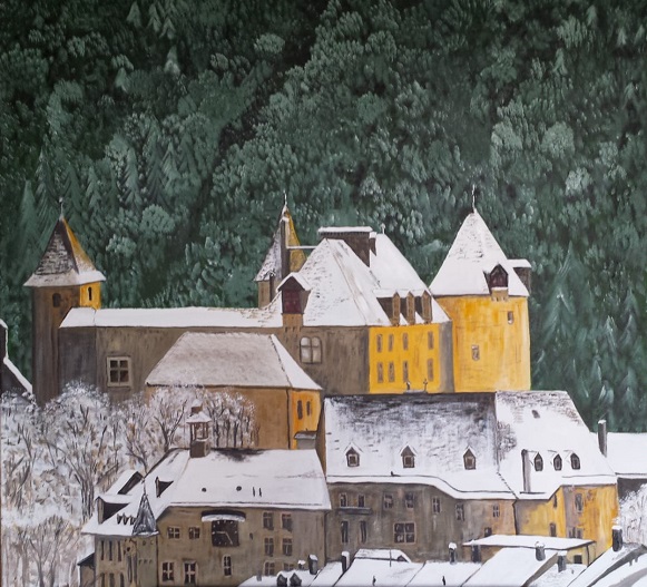 Château de Gruyères sous la neige